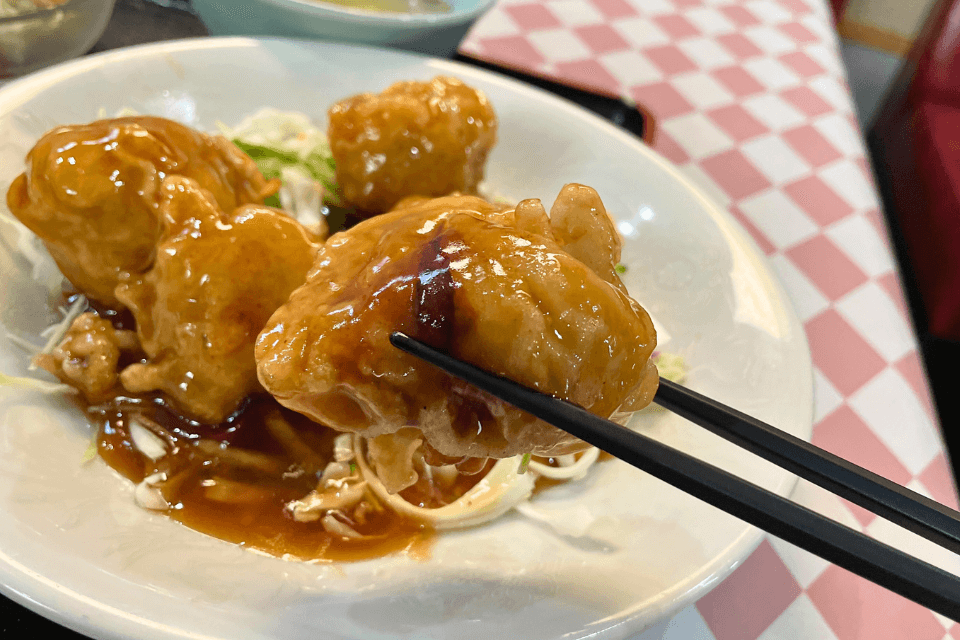 伊万里中華天狗屋飯店ランチメニュー黒酢酢豚