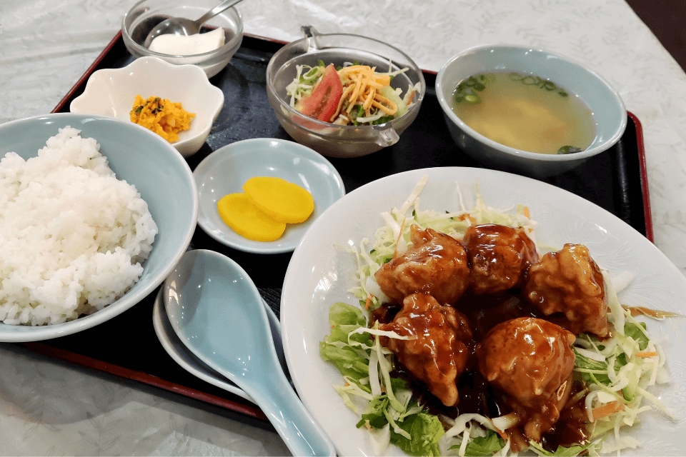 伊万里中華天狗屋飯店ランチメニュー黒酢酢豚定食